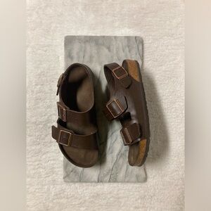 Birkenstock Milano Birko Sandals Size 39 8.5 Brown Leather